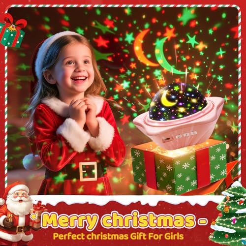 One Fire Onefire Girl Gifts, 6 Films Light Projector Unicorn Toys for Girls Age 4-6,Rechargeable Night Lights for Bedroom,360° Rotating Butterfly Lamp for Room Decor,Mermaid Princess Toddler Toys Toddler Gifts - Image 2