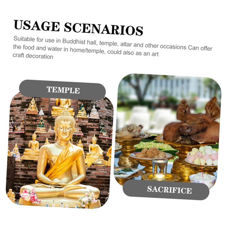 3 Pcs Brass Holy Water Bowl Set Buddhist Religious Sacrificial Utensil - Image 3