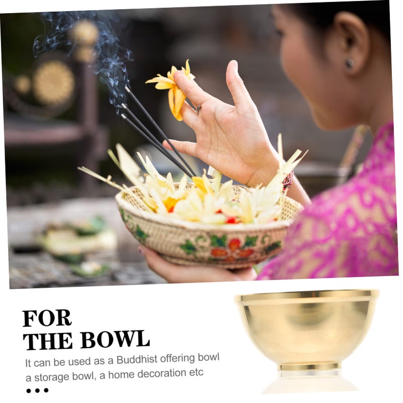3 Pcs Brass Holy Water Bowl Set Buddhist Religious Sacrificial Utensil - Image 4
