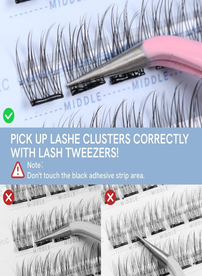 SIMER Self Adhesive Lash Clusters Press On Lashes Natural Eyelash Clusters 10-12mm C Curl Pre-Glued Cluster Lashes No Glue Needed Reusable Wispy DIY Eyelash Extension - Mermaid - Image 5