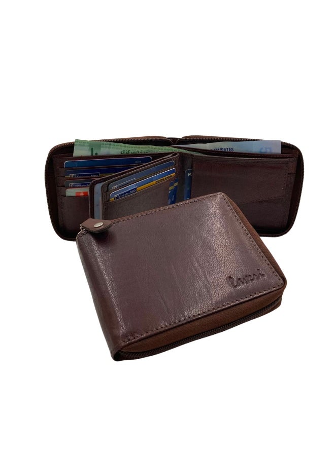 LAVERI LEATHER Full Zip leather men's Wallet #1406CZ - Image 1