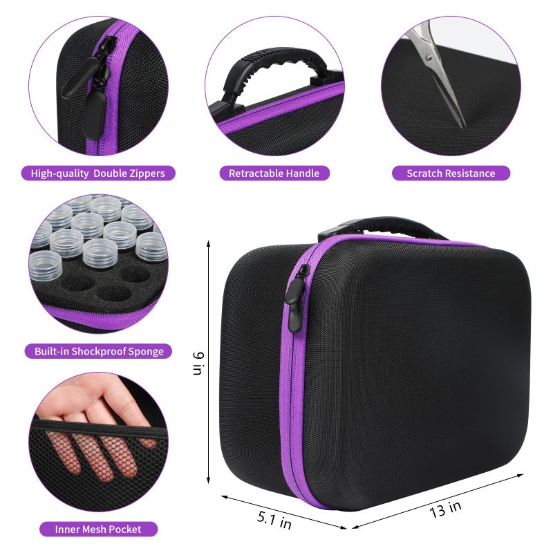 Douorgan Diamond Painting Storage Containers 120 Slots Diamond Painting Accessories and Tools Portable Diamond Painting Organizer Shockproof Diamond Art Storage Case Beads Storage Box(120 Slots) - Image 2