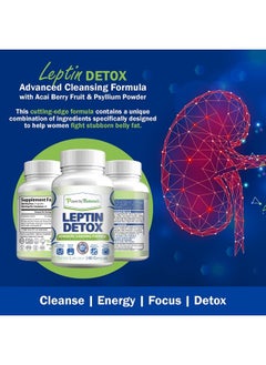 Power By Naturals Leptin Detox - Detox Cleanse Weight Loss and Belly Fat for Women & Men - Constipation Relief for Adults & Gut Cleanse (60) Acai Berry Cleanse Detox Pills  - Image 1