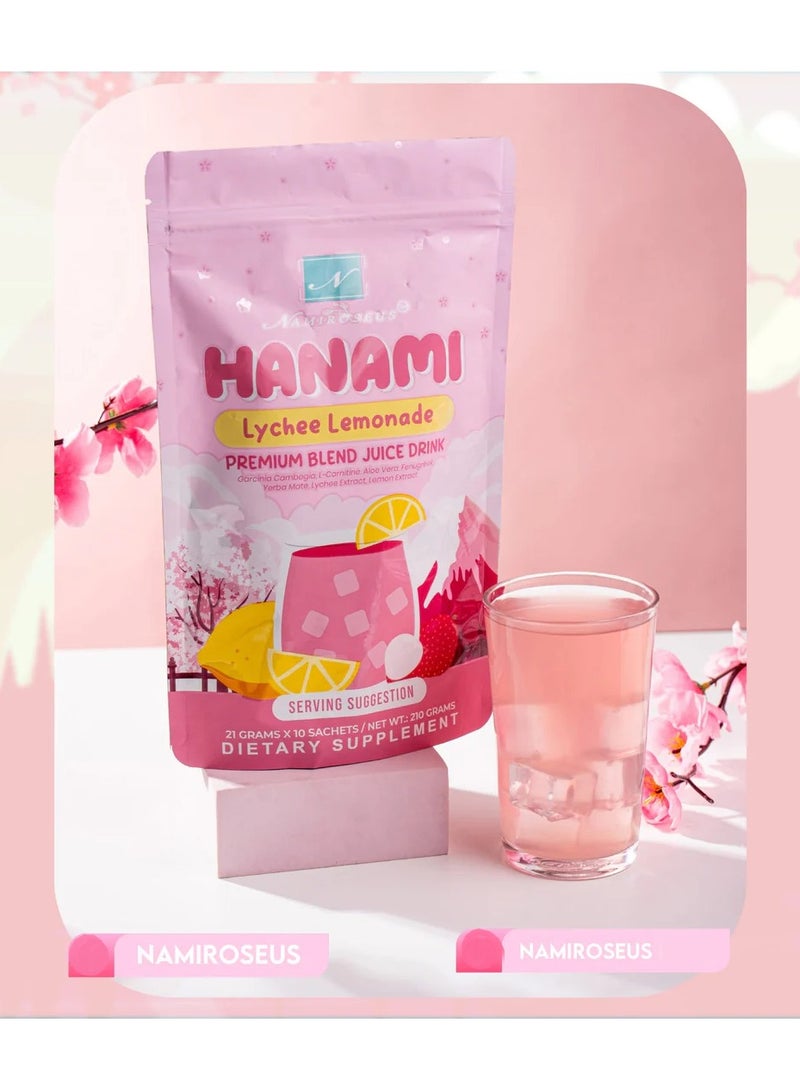 ناميروزيزس مشروب عصير ناميروسيوس هانامي بالليتشي والليمون الفاخر، 10 قطع - Image 2