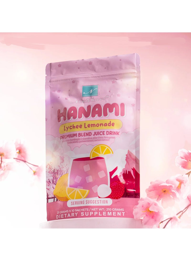 ناميروزيزس مشروب عصير ناميروسيوس هانامي بالليتشي والليمون الفاخر، 10 قطع - Image 3