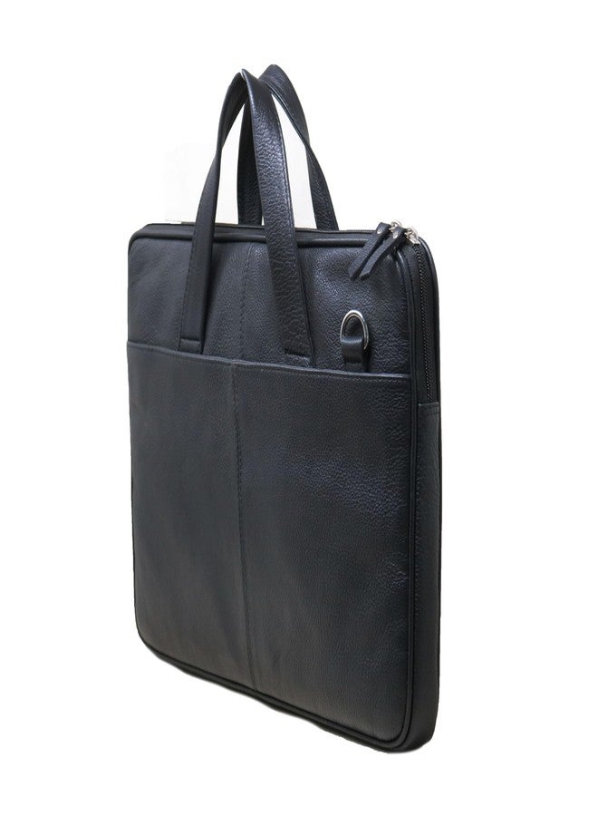 Jaald 15 Inch Business Laptop Bag Black Professional Stylish Slim Office Bag Macbook Compatible Shoulder Bag for Men Women, black, L, business laptop bag - Image 2