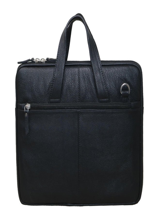 Jaald 15 Inch Business Laptop Bag Black Professional Stylish Slim Office Bag Macbook Compatible Shoulder Bag for Men Women, black, L, business laptop bag - Image 1