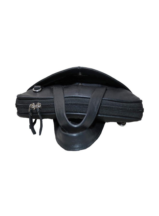 Jaald 15 Inch Business Laptop Bag Black Professional Stylish Slim Office Bag Macbook Compatible Shoulder Bag for Men Women, black, L, business laptop bag - Image 3