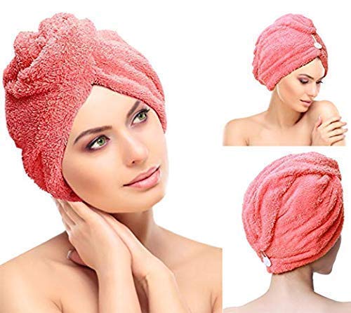 Ansawi Dry Microfibre Hair Wrap Turban Superfine Fiber Soft Bath Towel Head (Pack of 2 | Multicolour | 57 x 23 cm) - Image 3