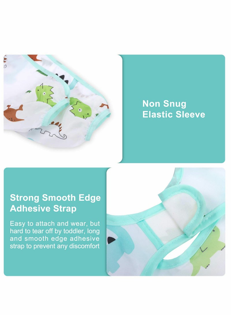 Excefore Long Sleeve Bibs for Baby, 5 Pcs Waterproof Baby Bibs, Toddler Sleeved Bib Baby Smock for Eating Feeding, Toddler Baby Bibs for 6-36 Months - Image 4