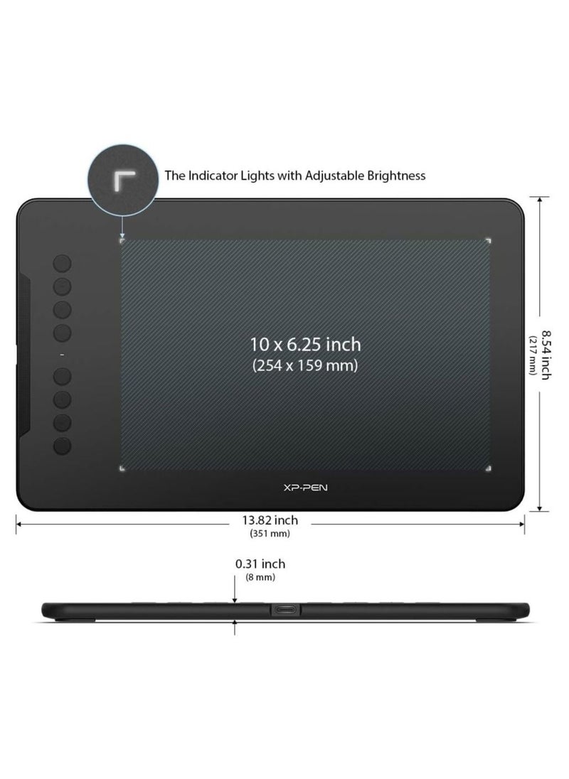 XP-PEN - Deco 01 V2 10x6.25in Digital Graphics Drawing Pen Tablet with Battery-Free Passive Stylus and 8 Shortcut Keys (8192 Levels Pressure) - Image 1