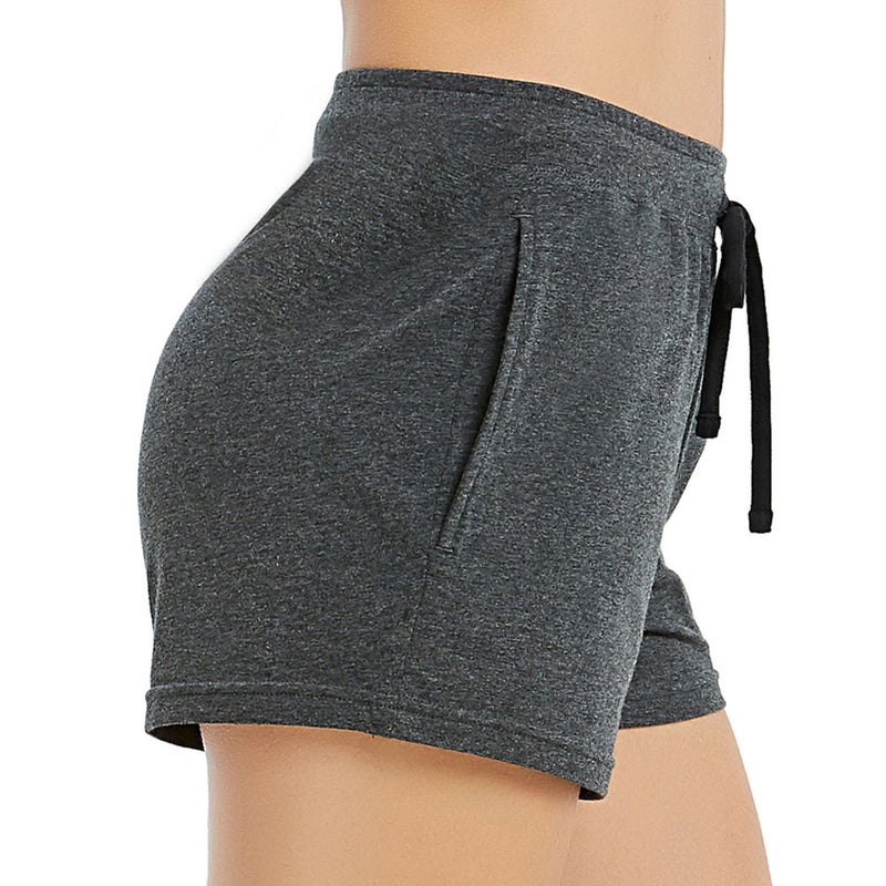 HEARTNICE Womens Cotton Pajama Shorts, Soft Sleep Shorts for Women Lightweight Lounge Pj Bottoms(Pack of 2)ï¼ˆBlack/Dark Gray Mel, Mï¼‰ - Image 4