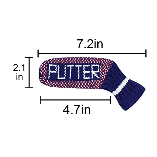Scott Edward Blade Putter Cover Knitted, 1 Piece in Pack, Fits Golf Blade Putters Cute and Soft （Tri-Color dots） - Image 4