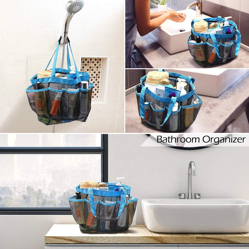 ONTRIP Ontrip Hanging Mesh Shower Caddy 8-Pocket Bathroom Storage Basket Shower Organiser for Shampoo Conditioner Soap - Image 5