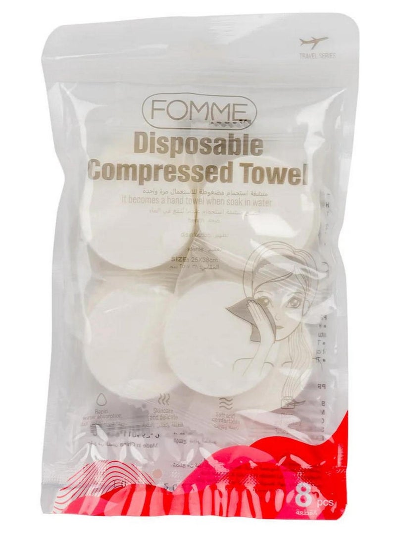 FOMME Disposable Compressed Towel 8 Pcs Pack - Image 1