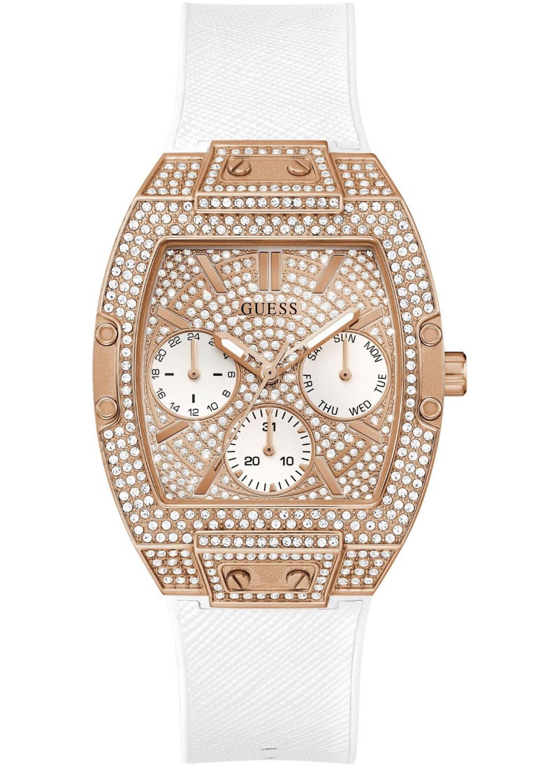 GUESS ساعة جيس النسائية Raven Gold المرصعة بالكريستال GW0105L2  - Image 1