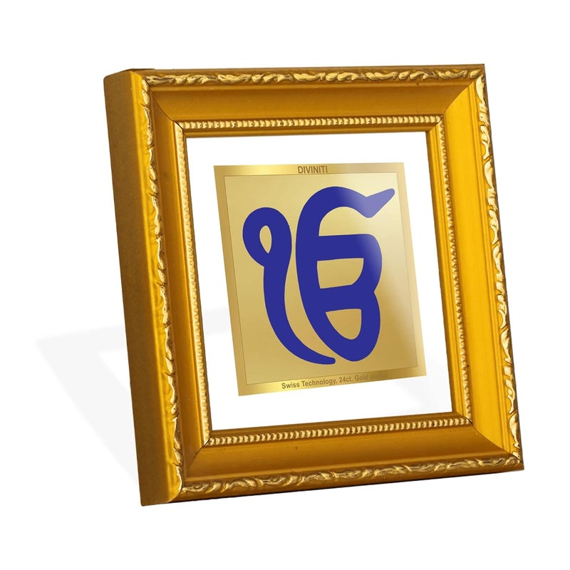 Diviniti Ek Omkar Gold Plated Wall Photo Frame Table Dcor DG Frame 101 Size 1A and 24K Gold Plated Foil Religious Photo Frame Idol For Pooja Gifts Items 10 CM X 10 CM - Image 5