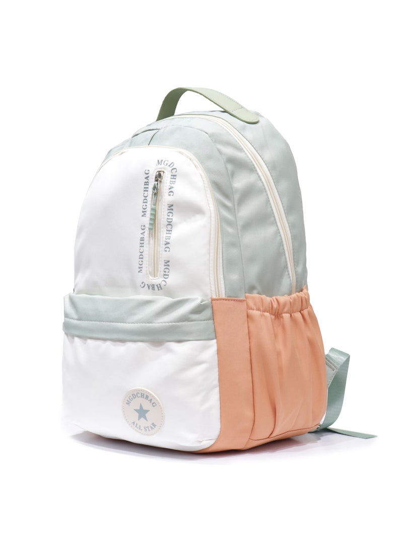 ALL STAR school backpack for girls and boys made of high quality nylon blend Green - Image 1