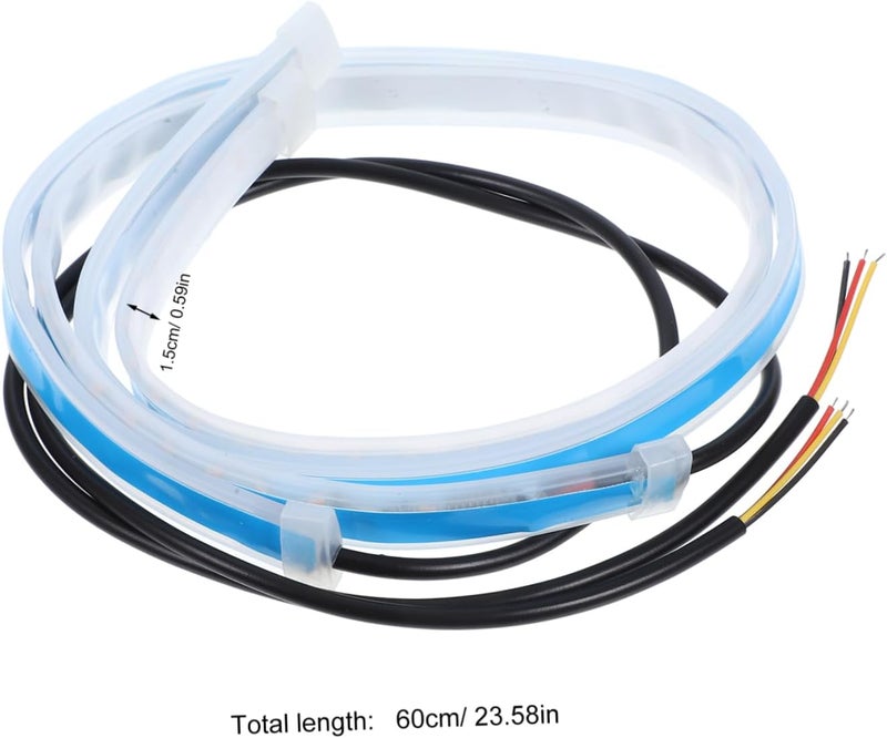 MAGICLULU 2 قطعة شريط إضاءة ديناميكي LED للغطاء الأمامي للسيارات، شريط إضاءة مرن مع وظيفة إشارة الانعطاف، مناسب للمركبات، تصميم مقاوم للماء وفائق النحافة. - Image 2