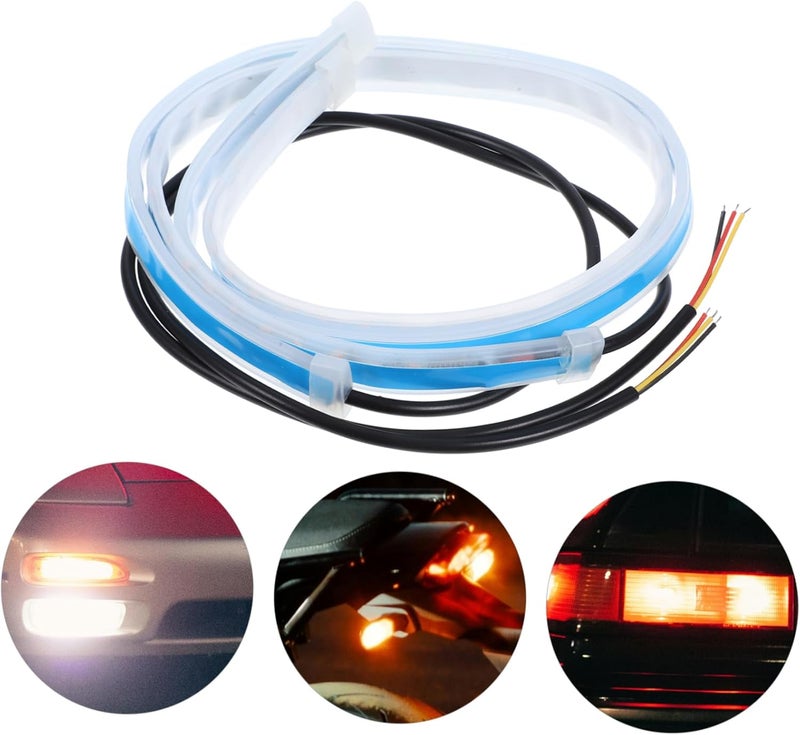 MAGICLULU 2 قطعة شريط إضاءة ديناميكي LED للغطاء الأمامي للسيارات، شريط إضاءة مرن مع وظيفة إشارة الانعطاف، مناسب للمركبات، تصميم مقاوم للماء وفائق النحافة. - Image 4