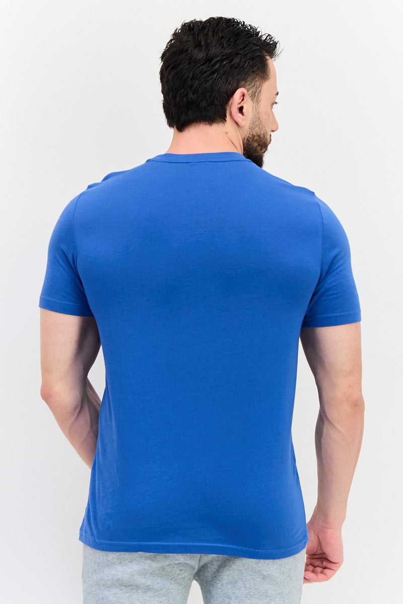 PUMA Men Sportswear Fit Brand Logo Short Sleeves Training T-Shirt, Blue - Image 3