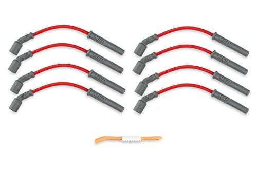 MSD 32829 Super Conductor Spark Plug Wire Set, Red - Image 2