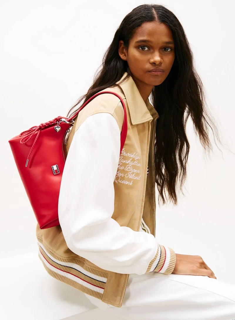 TOMMY JEANS Logo Charm Shoulder Bag