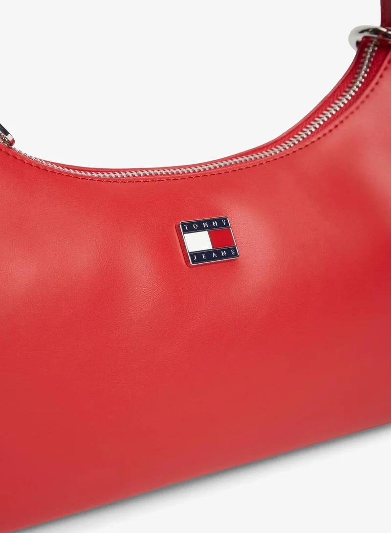 TOMMY JEANS Sapphire Red Logo Charm Shoulder Bag for Women | Best Price UAE