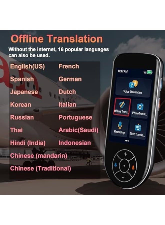 Topleo Language Translator Device Instant Translation Device with 137 Languages, 3.5" HD Translator Device No WiFi Needed with Online/Offline/Photo/Text Translation for Travel Business (V600) - Image 3