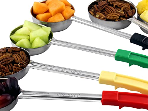 Darware Portion Control Serving Spoons (6-Piece Ladle Set); w 1/4 Cup, 1/2 Cup, 3/4 Cup & 1 Cup (2, 4, 6, 8 oz) & 1/2 & 1 Cup Utensils/Spoodles - Image 2