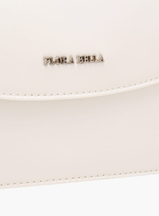 Women Solid Satchel Bag with Detachable Strap and Magnetic Closure