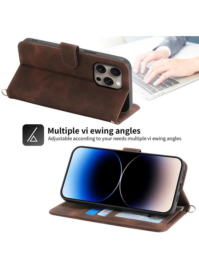 إيروريكس جراب لهاتف iPhone 16 Pro Max مصنوع من الجلد ومزين بنقشة زهور - Image 4