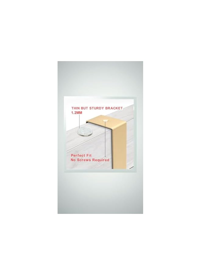 The Bros خطافات ذهبية فوق الباب - شماعة معطف متحركة بـ 6 خطافات للمنشفة، الرداء، القبعة، الحقيبة - منظم باب من الألمنيوم ثقيل الوزن، حل تخزين للحمام - Image 5