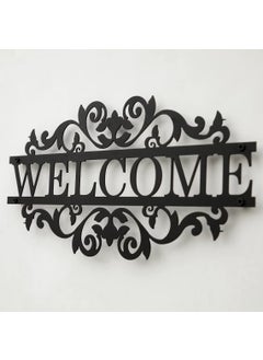 Trademubarak Welcome Sign Metal Decor Front Porch Decor Porch Signs Metal Signs Metal House Sign Address Sign House Number Plaque 35x20cm14x8in 35x20cm14x8in Matte Black  - Image 1