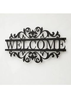 Trademubarak Welcome Sign Metal Decor Front Porch Decor Porch Signs Metal Signs Metal House Sign Address Sign House Number Plaque 35x20cm14x8in 35x20cm14x8in Matte Black  - Image 2
