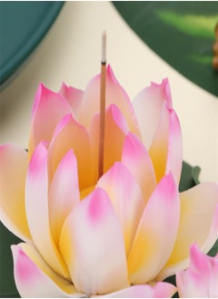 Excefore Lotus Ceramic Incense Burner, Classical Incense Sticks Holder, Artificial Lotus Incense Stick Burner for Yoga Meditation and Home Decor  - Image 5