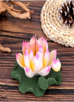 Excefore Lotus Ceramic Incense Burner, Classical Incense Sticks Holder, Artificial Lotus Incense Stick Burner for Yoga Meditation and Home Decor  - Image 3