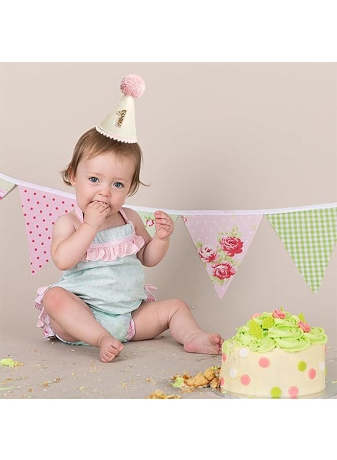 1st Birthday Hat for Baby Girls Boys, Boho First Birthday Hat, Handmade One Birthday Crown Conical Cap Decorations - Image 4