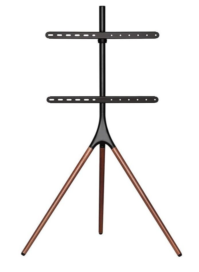 ACPLAY Easel Tripod TV Stand for 45–65 Inch Screens, Swivel Floor TV Mount with Walnut Wood Legs, Height Adjustable Art Display, Holds up to 88 lbs for Home, Studio, Office - Image 1