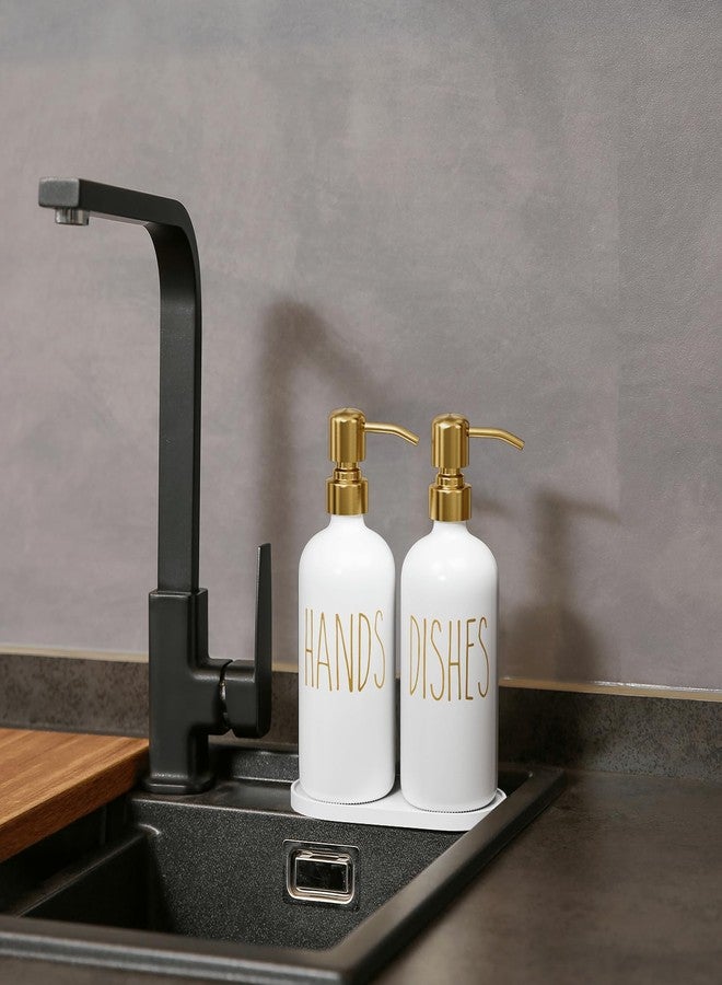 MOMEEMO Kitchen Soap Dispenser Set, Contains Dish and Hand Soap Dispenser, Suitable for Kitchen Counter Decor. (White) - Image 5