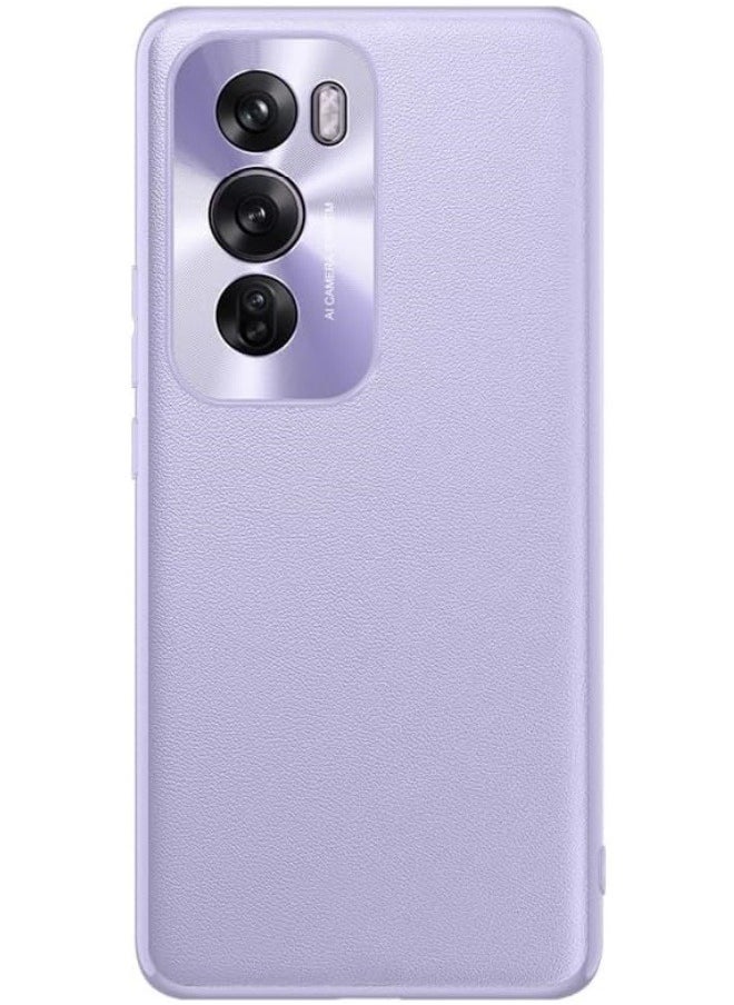 ماركة غير محددة متوافقة مع هاتف Oppo Reno 12 Pro 5G: غطاء خلفي من جلد PU فاخر لحماية كاميرا Reno 12 Pro، مع حافة حماية من السيليكون المضاد للصدمات.  - Image 2