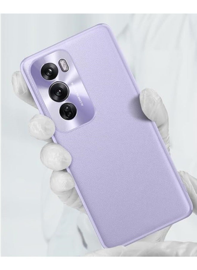 ماركة غير محددة متوافقة مع هاتف Oppo Reno 12 Pro 5G: غطاء خلفي من جلد PU فاخر لحماية كاميرا Reno 12 Pro، مع حافة حماية من السيليكون المضاد للصدمات.  - Image 5
