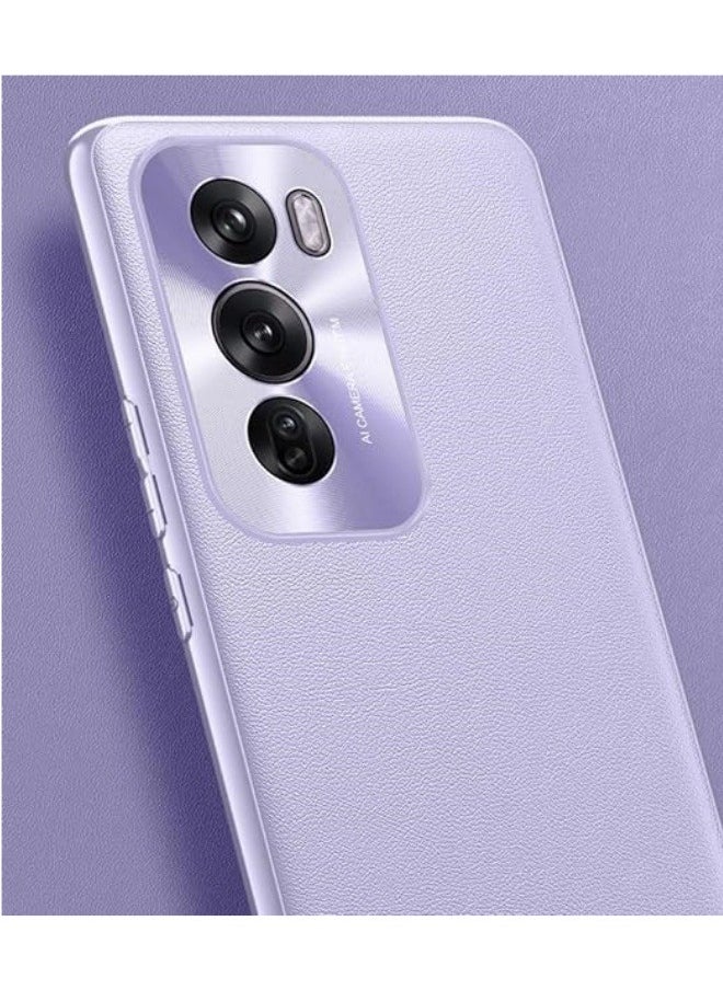 ماركة غير محددة متوافقة مع هاتف Oppo Reno 12 Pro 5G: غطاء خلفي من جلد PU فاخر لحماية كاميرا Reno 12 Pro، مع حافة حماية من السيليكون المضاد للصدمات.  - Image 4