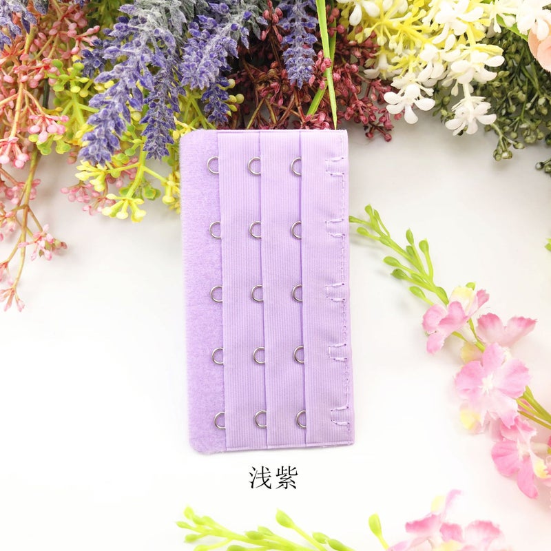 Generic Underwear extension buckle three rows of five buttons/5 rows of 9.5cm bra extension back buckle buckle many colors without packaging Light purple 