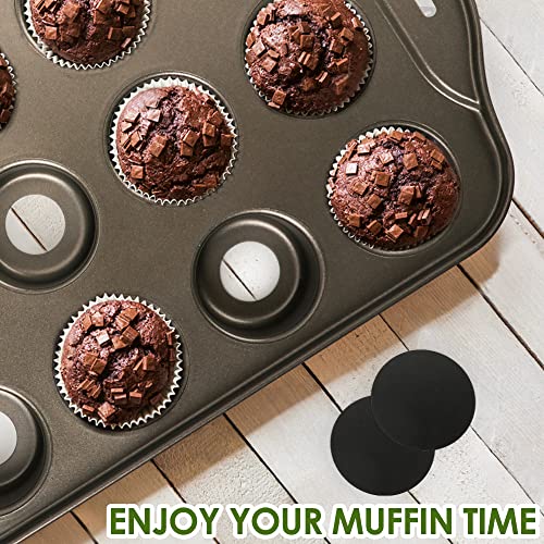 Cyimi Mini Muffin Pan 12 Cup with Removable Bottom,Nonstick Cupcake Pans for Baking,Mini Muffin Cheesecake Tin for Oven, 12 Cavity Premium Carbon Steel Bakeware for Bite Size Tarts - Image 3