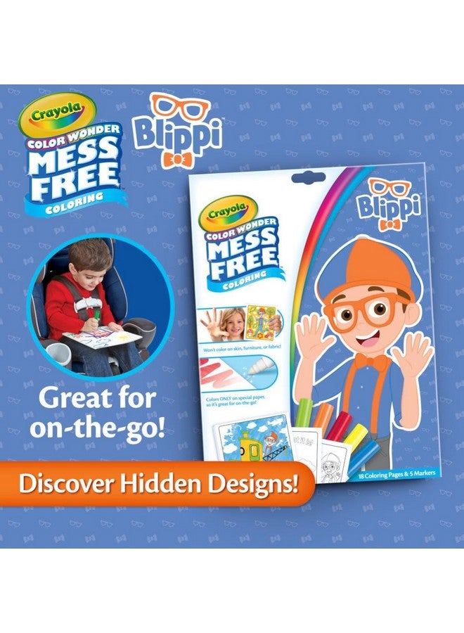 Crayola Blippi Color Wonder Coloring Set, 18 Blippi Mess Free Coloring Pages for Toddlers, Travel Activity, Toddler Toys & Gifts - Image 4