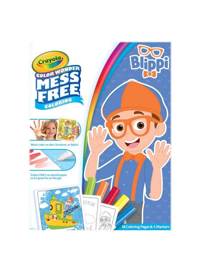 Crayola Blippi Color Wonder Coloring Set, 18 Blippi Mess Free Coloring Pages for Toddlers, Travel Activity, Toddler Toys & Gifts - Image 1