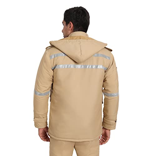 uniformer Khaki Police Full Sleeves Jacket with Hood for Men | Tactical Jacket for Officers | Durable, Stylish & Comfortable | Outdoor & Duty Wear | Law Enforcement Outerwear (Khaki_3XL) - Image 3