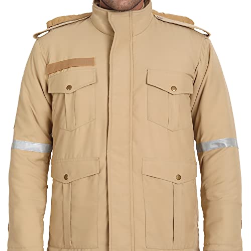 uniformer Khaki Police Full Sleeves Jacket with Hood for Men | Tactical Jacket for Officers | Durable, Stylish & Comfortable | Outdoor & Duty Wear | Law Enforcement Outerwear (Khaki_3XL) - Image 5