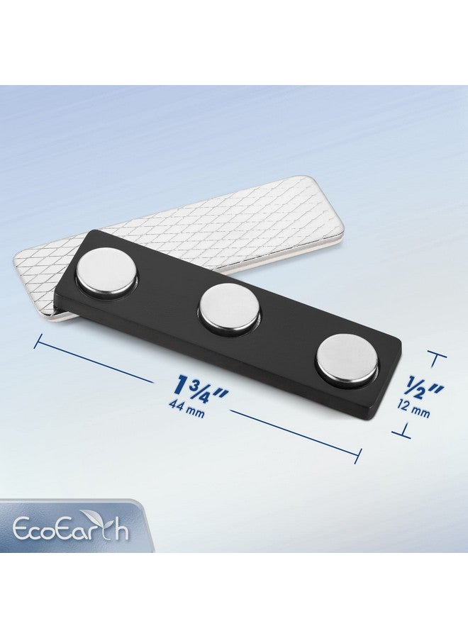 EcoEarth Adhesive Twopiece Design Name Tag Magnets (10 Badge Holder Magnets 1.75 X 0.5 Inches) Name Tag Magnet Backs W/ 3 Extrastrong Neodymium Magnets For Id Badge Holders - Image 2